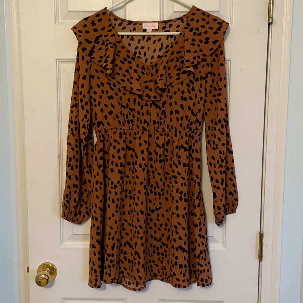 Brown Animal Print Dress